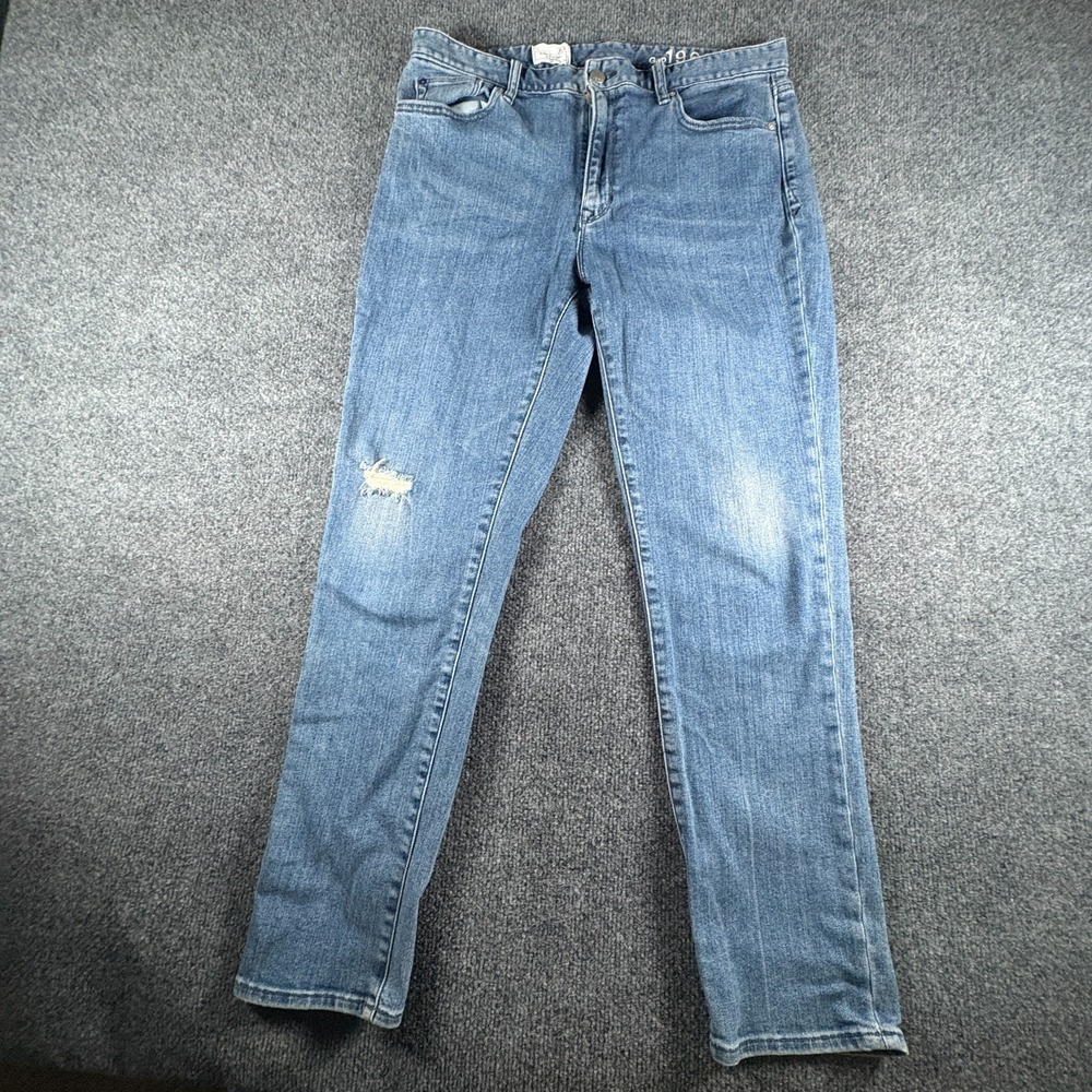 Gap 1969 Always Skinny Jeans Womens 31x26.5 Blue Denim Distressed‎ High Rise